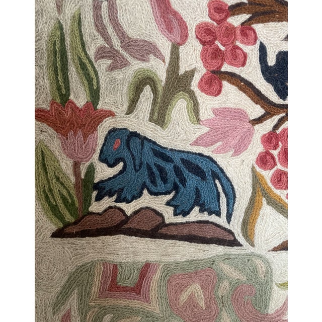 Beige Vintage Mid Century Modern South American Wool Tapestry Chupacabra Demon Animal Wall Art Textile Hanging 2x3' For Sale - Image 8 of 10