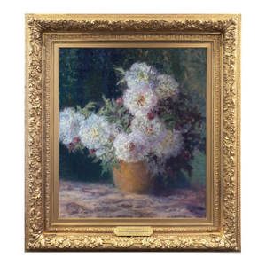 'Still Life of Dahlias' by Max Theodore Streckenbach, Circa 1900, German Floral Still Life