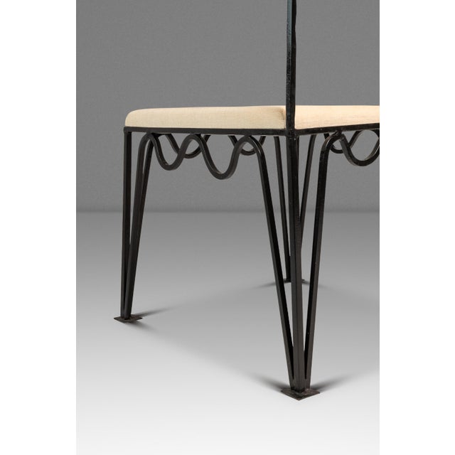 Set of Two (2) Méandre Side Chairs in Wrought Iron Inspired by Jean Royère Produced by Design Frères, Usa, C. 2000s For Sale - Image 17 of 18