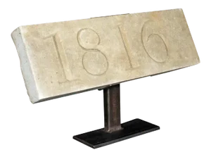 Architectural Stone Date Block Mounted on a Metal Stand
