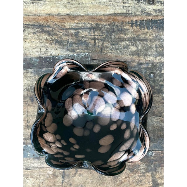 Vintage Italian Art Glass Bowl After Murano For Sale - Image 9 of 12