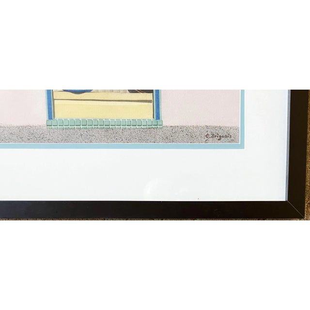 Pink 1987 Evelyne Brigeois Watercolor Painting, "A Storefront in Troyes, France" For Sale - Image 8 of 12