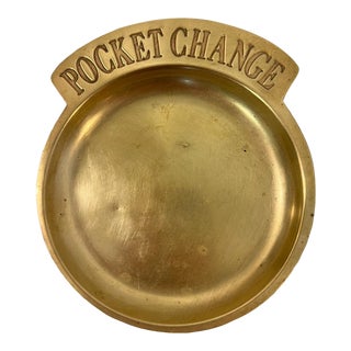 Vintage Polished Brass “Pocket Change” Valet Dish For Sale