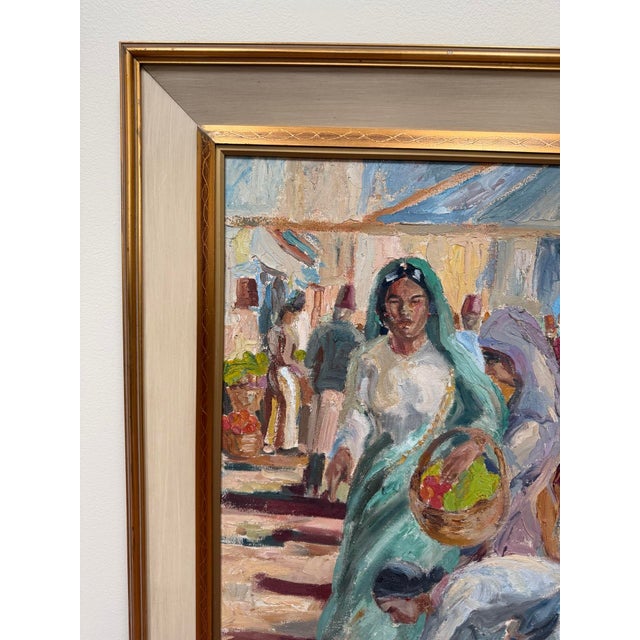1946 P. W. Lamb South African Impressionist Durban Market Oil Painting For Sale - Image 4 of 18