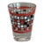 Vintage Art Deco Red White Black Checkered Shot Glass Clear Glass For Sale