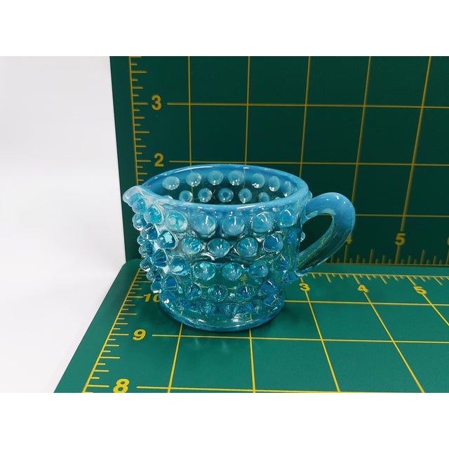 Fenton Hobnail Blue Opalescent Individual Creamer Vintage For Sale - Image 12 of 12