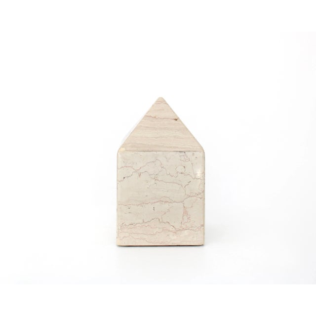 Vintage Italian Cream Architectural Marble Obelisk For Sale - Image 4 of 11