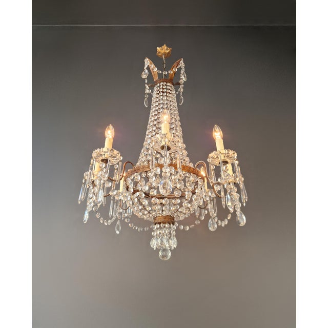 Old chandelier lovingly and expertly restored in Berlin. Electrical installations work in the USA. Rewired and ready to...