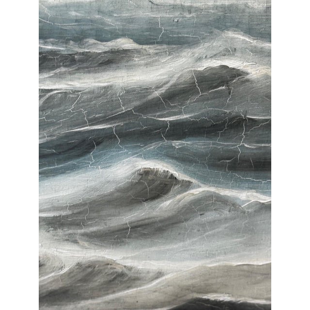 Traditional Large Antique Maritime Oil of the Square Rigger Wiscombe Park c.1910-1917 For Sale - Image 3 of 18