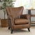 Pasargad Home Harrison Top Grain Leather Wing Chair, Brown For Sale - Image 9 of 10