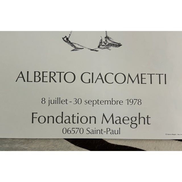 Alberto Giacometti Original 1978 Alberto Giacometti, Fondation Maeght, Lithograph Exhibition Poster (Unframed) For Sale - Image 4 of 12