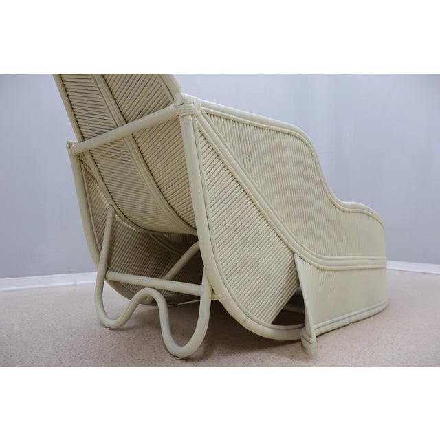 Ivory Rattan Chaise Lounge from Vivai Del Sud, 1970s For Sale - Image 8 of 12