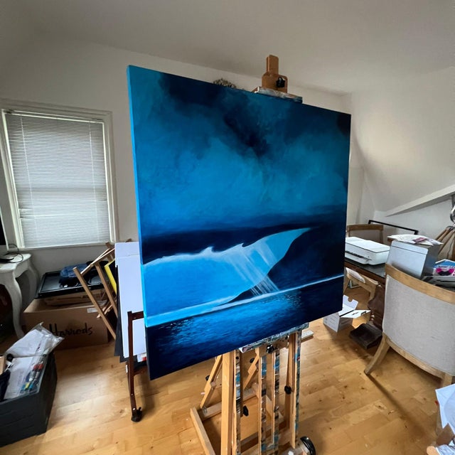 Blue Thunder - Original Acrylic on Canvas For Sale - Image 11 of 11