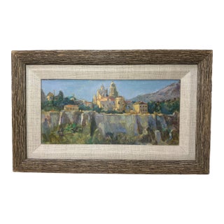 Vintage Original Segovia Spain Cityscape Expressive Artur Wasner Oil Painting For Sale