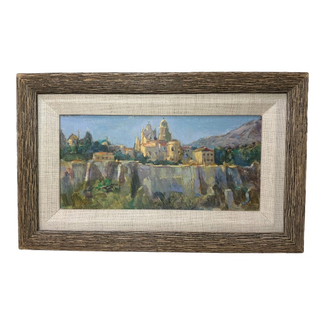 Vintage Original Segovia Spain Cityscape Expressive Artur Wasner Oil Painting For Sale