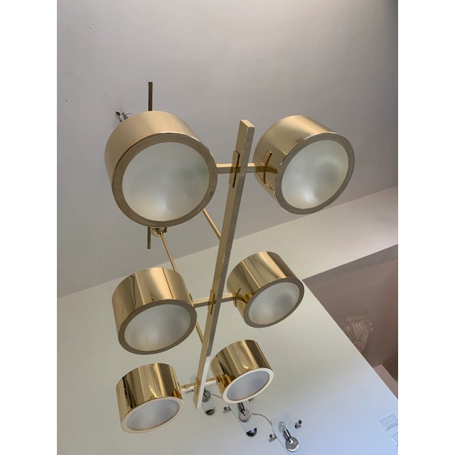 Metal Gold Stilnovo Lelli Style Sputnik Chandelier For Sale - Image 4 of 13