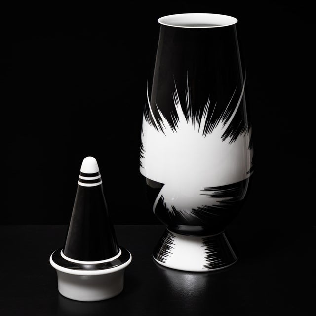 1990s Black Lidded Vase No. 36 by Alessandro Mendini for Alessi, Germany For Sale - Image 5 of 12