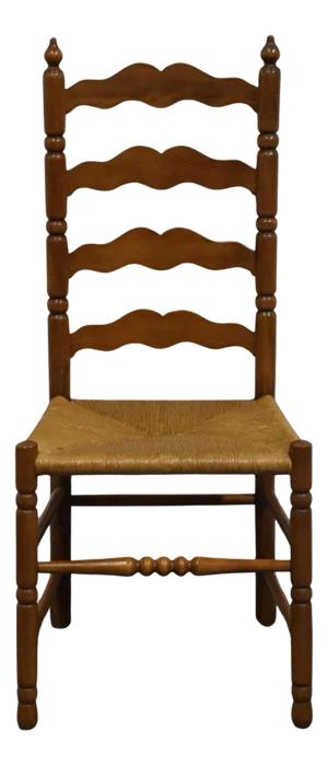 Tell City Solid Hard Rock Maple Colonial Early American Ladderback Dining Side Chair W. Rush Seat 2312