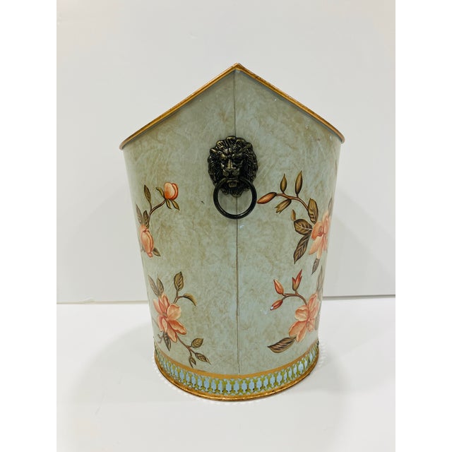 Pistachio 1990s French Style Waste Basket For Sale - Image 8 of 9