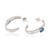 14k Gold 1.23ct Oval Cut Blue Sapphire & Diamond C- Hoop Earrings- A Pair For Sale - Image 9 of 14