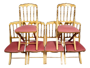 Antique Gilded Wooden Chairs, 1890s, Set of 6