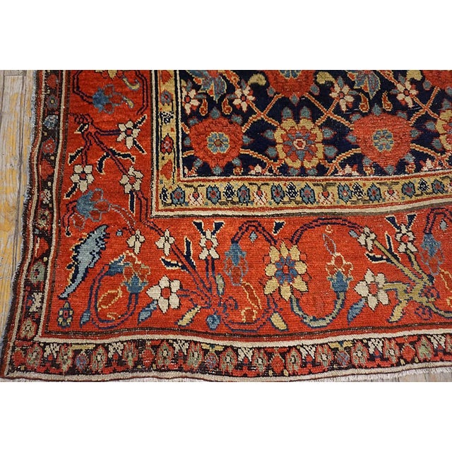 Early 19th Century 1800s Blue Navy Mina Khani Tribal Antique Nw. Persian Rug With Inscription Dated 1808 8' 4" X 10' 4" Handknotted Wool Carpet For Sale - Image 5 of 6