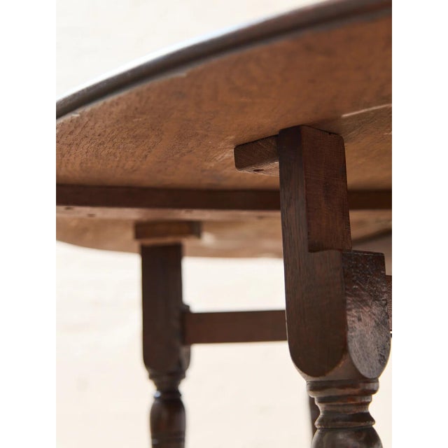 Burnt Umber Antique Drop Leaf Dining Table For Sale - Image 8 of 11