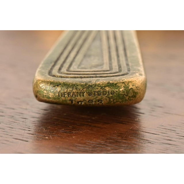 Tiffany Studios New York Graduate Pattern Bronze Doré Magnifying Glass For Sale - Image 11 of 13