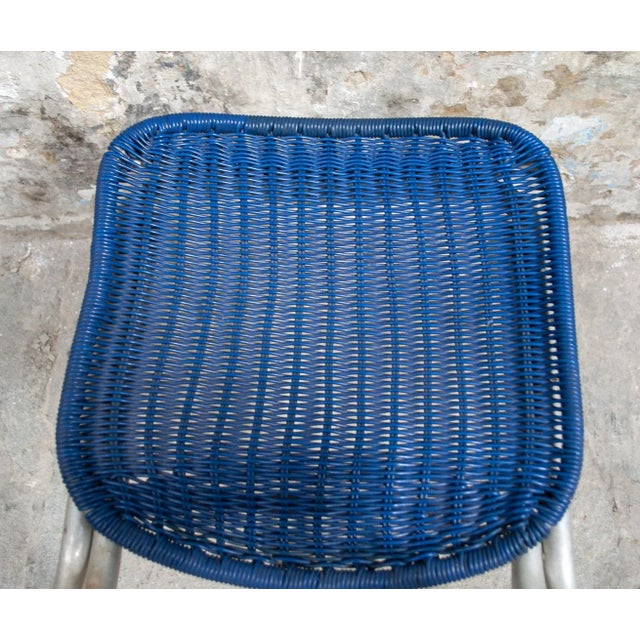 Blue Aluminum and Plastic Dining Chairs, 1950s, Set of 4 For Sale - Image 8 of 9