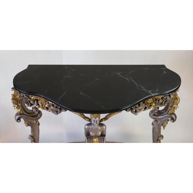 20th Century French Louis XV Rococo Style Side Table and Console Table For Sale - Image 9 of 10