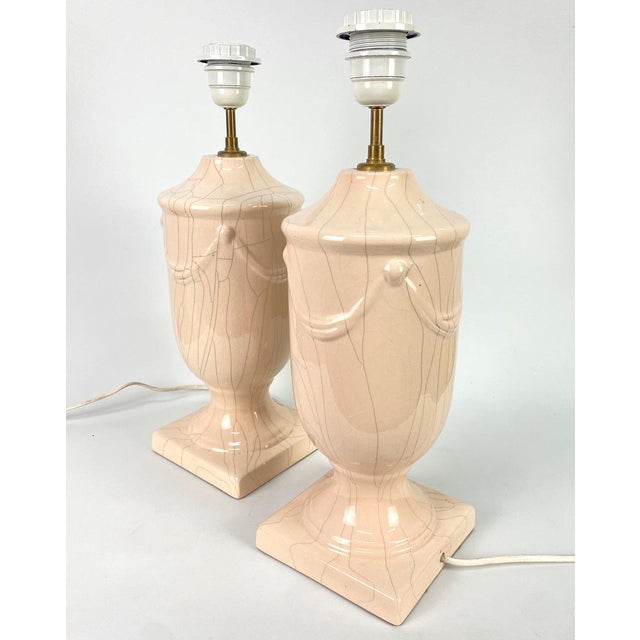 Ceramic Crackled Ceramic Lamps, Sweden, 1970, Set of 2 For Sale - Image 7 of 9