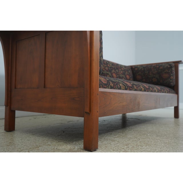 Wood Stickley Arts & Crafts Cherry Mission Style Sofa For Sale - Image 7 of 18