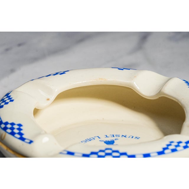 Charming Antique Ceramic Ashtray English Ironstone Hotelware Dunn Bennett Burslem England Catchall Dish Home Decor For Sale - Image 9 of 11