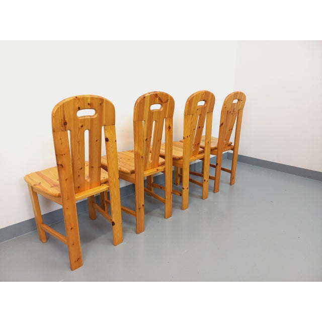 1970s Vintage Pine Chairs, 1970s, Set of 4 For Sale - Image 5 of 18
