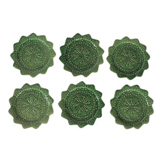 Vintage Bordallo Pinheiro Salad Plates S/6 For Sale