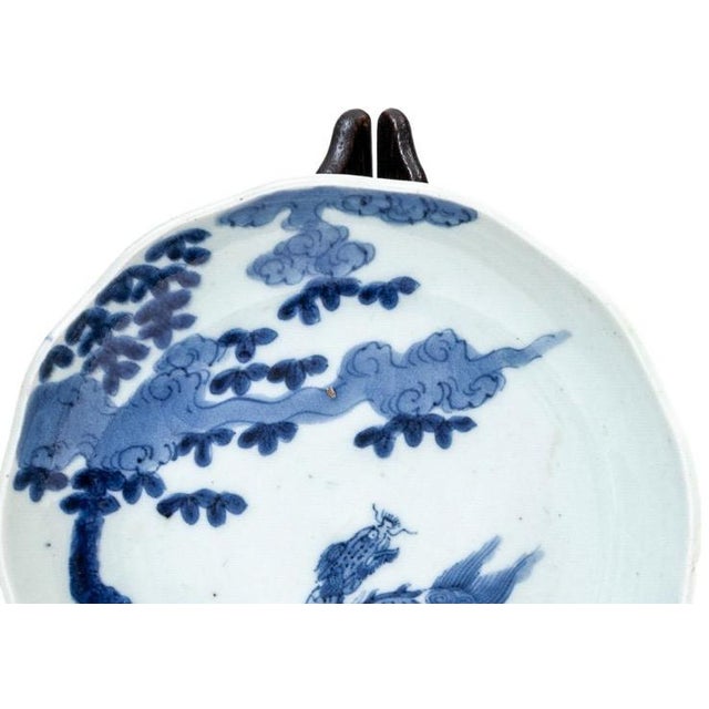Antique 19th Century Chinese Blue and White Porcelain Qilin Dishes - A Pair For Sale - Image 4 of 13