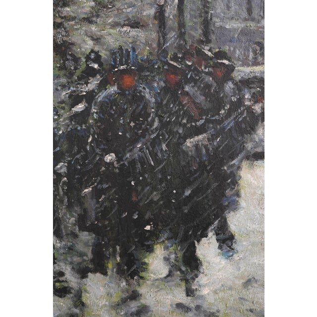 D. Masson Artist Signed Winter Oil Painting on Canvas For Sale - Image 10 of 12