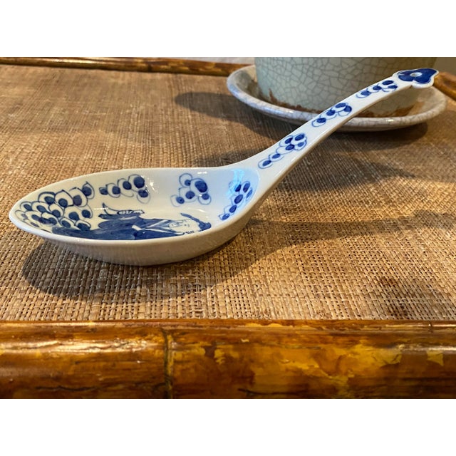 Ceramic Vintage Chinoiserie Spoon For Sale - Image 7 of 10