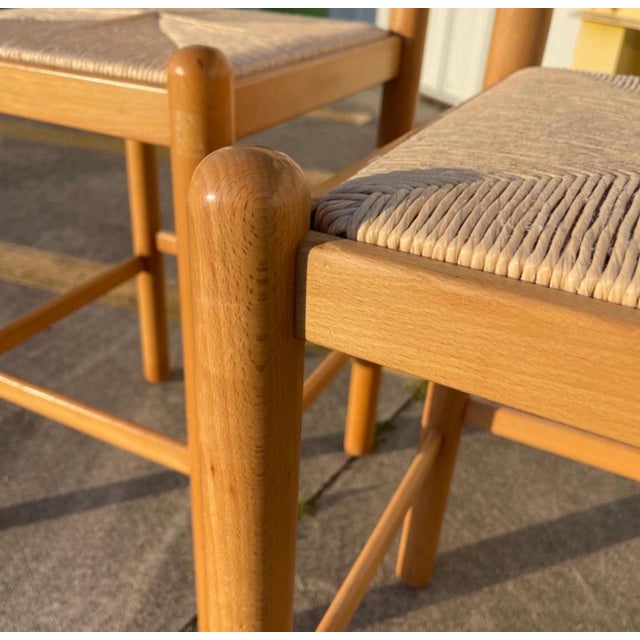 Brown Postmodern Lowenstein Padova Dowel Wood Counter Height Bar Stool Chairs Set of 3 For Sale - Image 8 of 10