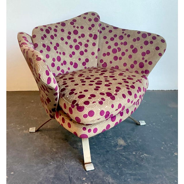 Purple Vintage Italian Biomorphic Lounge Chair For Sale - Image 8 of 12