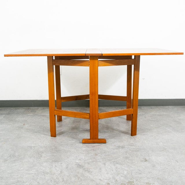Mid-Century Modern Mid Century Danish Modern Dining Table Drop Leaf Gate Leg Folding Teak MCM For Sale - Image 3 of 12