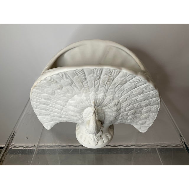 Lladro White Peacock Vase For Sale - Image 10 of 11