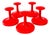 Red Plastic Hooks, 1970s, Set of 6 For Sale