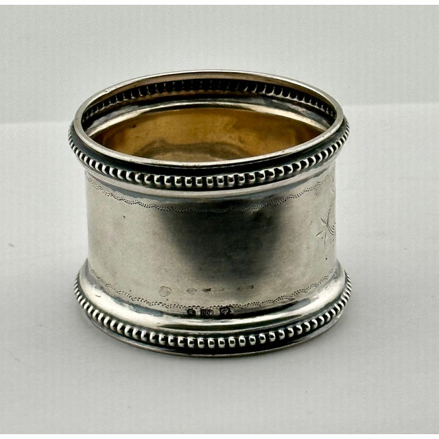 Mid 19th Century Large Antique American Victorian Style 800 Grade Coin Silver Napkin Ring Dated 1891 for "Paul" For Sale - Image 10 of 13