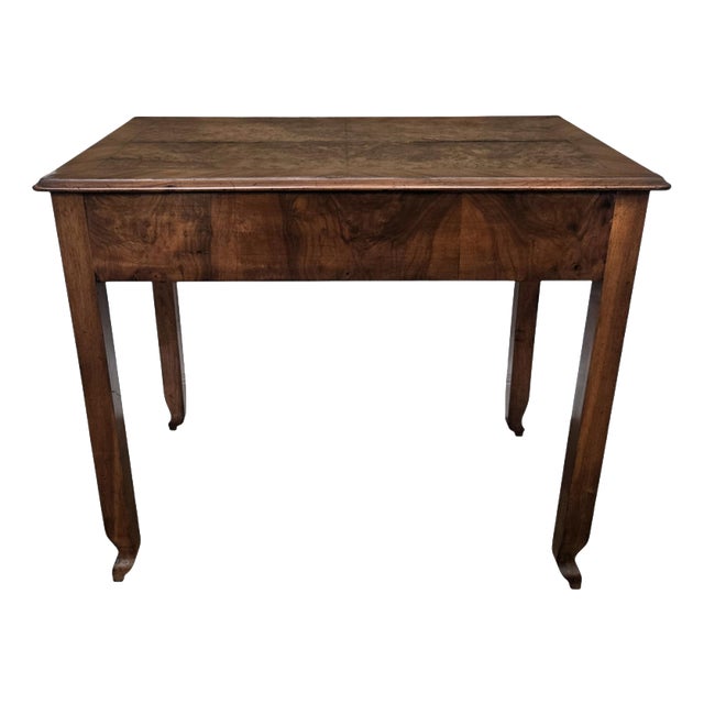 Mid-Century Art Deco Italian Walnut Burl Wood Writing Desk Table, 1960s For Sale