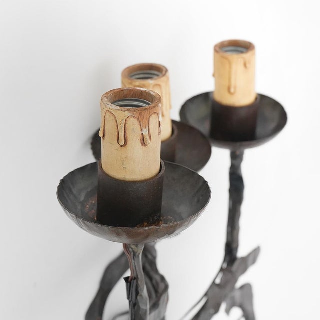 Brutalist Wrought Iron Wall Lamps, 1960s, Set of 2 For Sale - Image 11 of 15