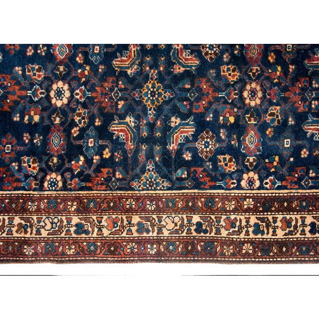 Navy Blue Early 20th Century Persian Kurdish Rug For Sale - Image 8 of 14