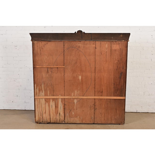 R. J. Horner Style American Empire Carved Oak Glass Front Bookcase, Circa 1890 For Sale - Image 9 of 10