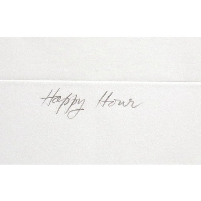 William Papas "Happy Hour" Signed Numbered Hand Colored Drypoint Etching For Sale In Denver - Image 6 of 6