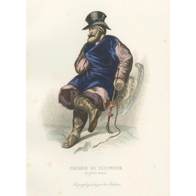 Gold Russian Traditional Costumes and Trades, 1850, Engraving For Sale - Image 8 of 15